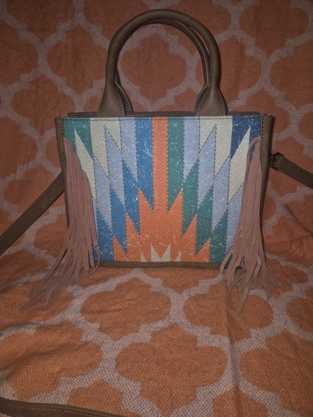 Montana West Multicolor Fringe Crossbody Bag - Turquoise, Orange, Blue, Brown
